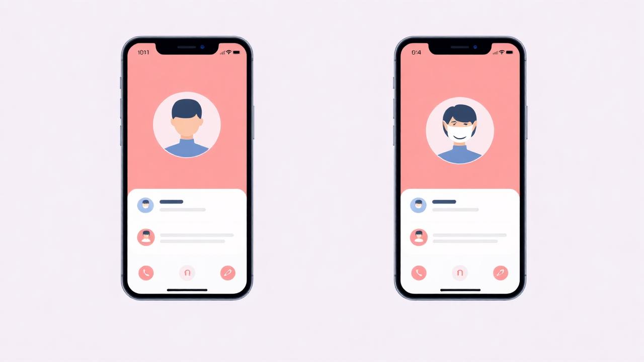 Illustration de l'arnaque du faux proche : deux téléphones avec un profil cloné