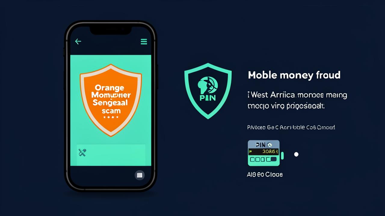 Illustration d'une arnaque Orange Money Sénégal sur smartphone